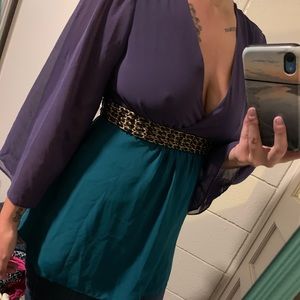 Purple and teal top